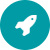 rocket icon on a green background
